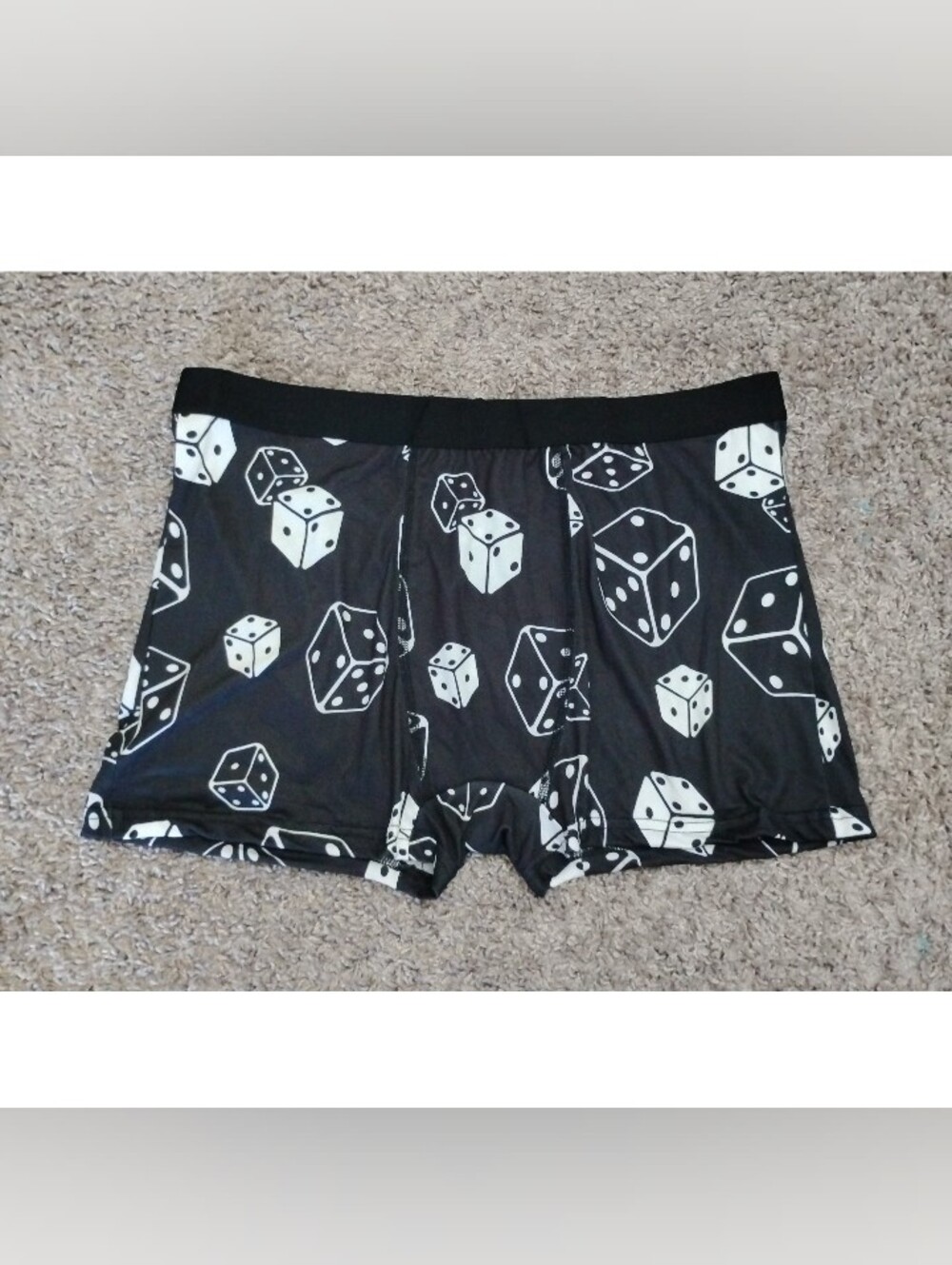 IRONITE Mens Black White Dice Print Boxer Briefs